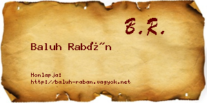 Baluh Rabán névjegykártya